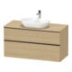 Duravit Meuble sous lavabo D-Neo 120x55 cm, blanc/œuf N, 2 tiroirs, 1 porte, 1 plan-1