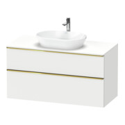 Duravit Meuble sous-lavabo D-Neo 120x55 cm, blanc poli/mat, 2 tiroirs, 1 porte, 1 tablette