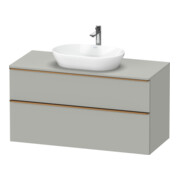 Duravit Meuble sous-lavabo D-Neo 120x55 cm, chêne brossé/gris, 2 tiroirs, 1 abattant, 1 plan