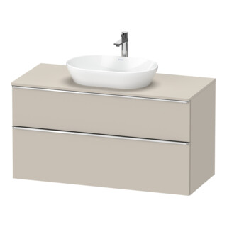 Duravit Meuble sous lavabo D-Neo 120x55 cm, chrome/taupe, 2 tiroirs, 1 porte, 1 plan
