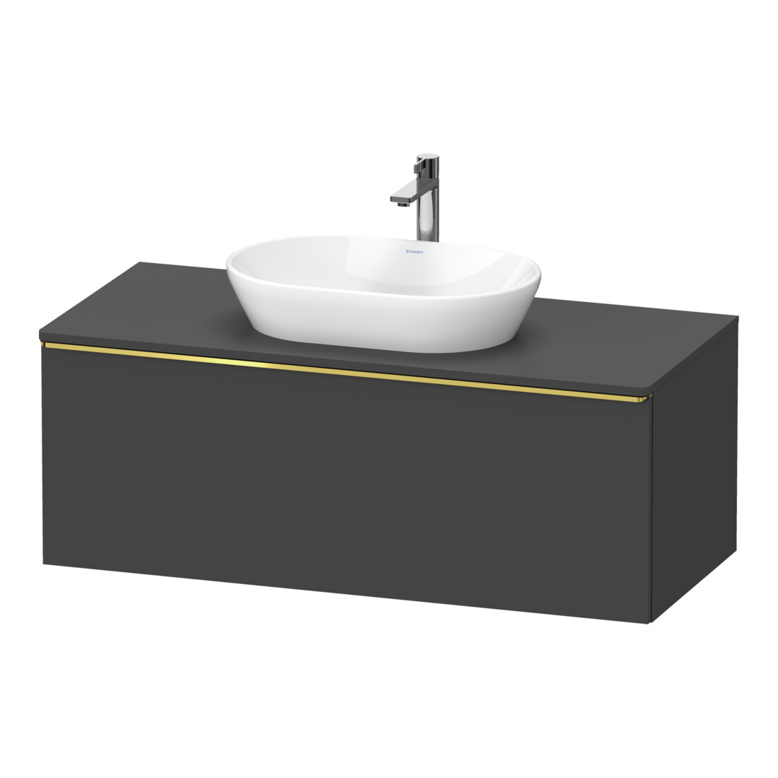Duravit Meuble sous lavabo D-Neo 120x55 cm, gris mat, 1 tiroir, 1 porte, suspendu