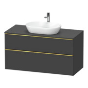 Duravit Meuble sous-lavabo D-Neo 120x55 cm, gris pailleté, 2 tiroirs, 1 porte, 1 plan
