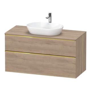 Duravit Meuble sous-lavabo D-Neo 120x55 cm, gris perle/émeri, 2 tiroirs, 1 porte, 1 plan