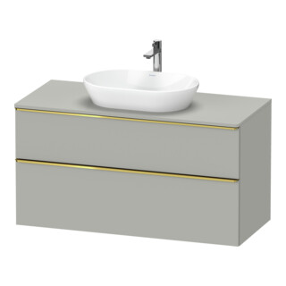 Duravit Meuble sous lavabo D-Neo 120x55 cm, gris poli/gris mat, 2 tiroirs, 1 porte, 1 plan
