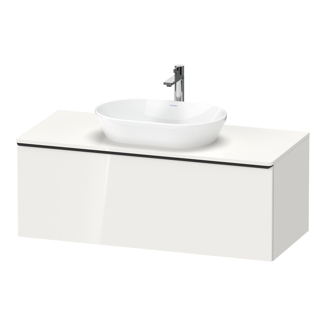 Duravit Meuble sous lavabo D-Neo 120x55 cm, noir/blanc, 1 tiroir, 1 porte, suspendu