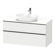 Duravit Meuble sous-lavabo D-Neo 120x55 cm, noir/blanc mat, 2 tiroirs, 1 porte, 1 plan