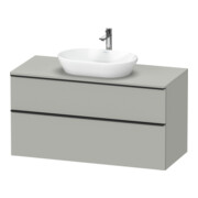 Duravit Meuble sous lavabo D-Neo 120x55 cm, noir/gris mat, 2 tiroirs, 1 porte, 1 plan