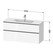 Duravit Meuble sous lavabo D-Neo 121x46,2 cm, avec miroir, 1 tiroir, 1 coulissant-3