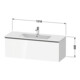 Duravit Meuble sous-lavabo D-Neo 121x46,2 cm, ch/Bas ma, 1 tiroir, suspendu