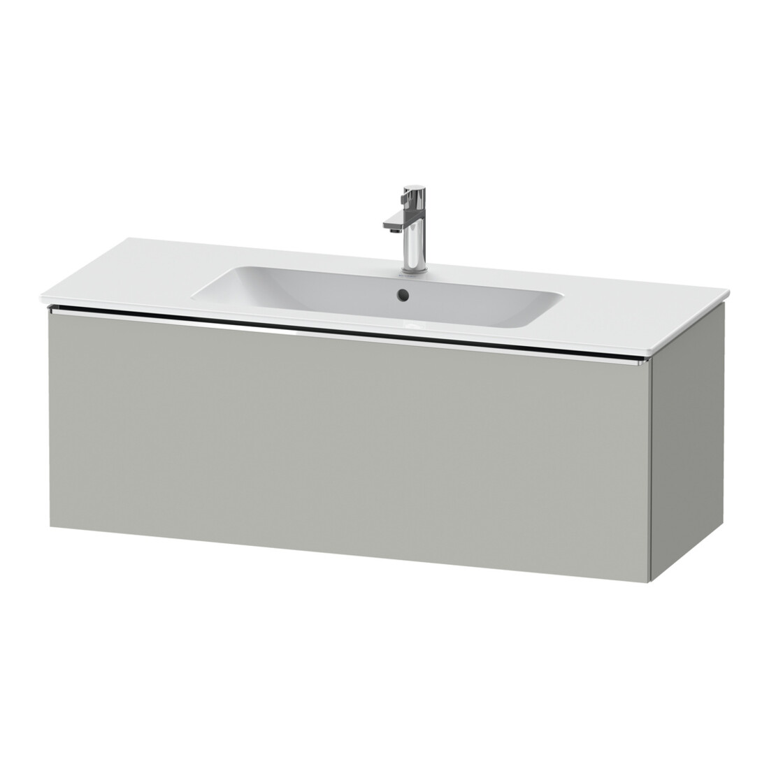 Duravit Meuble sous lavabo D-Neo 121x46,2 cm, chrome/béton mat, 1 tiroir, suspendu
