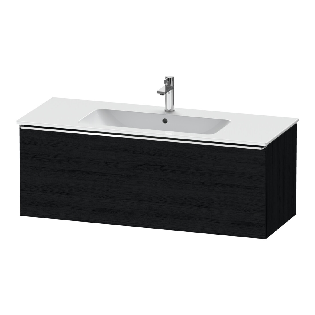 Duravit Meuble sous lavabo D-Neo 121x46,2 cm, chrome/chêne noir, 1 tiroir, suspendu