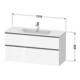 Duravit Meuble sous-lavabo D-Neo 121x46,2 cm, ES blanc/gris, 1 porte, 1 tiroir