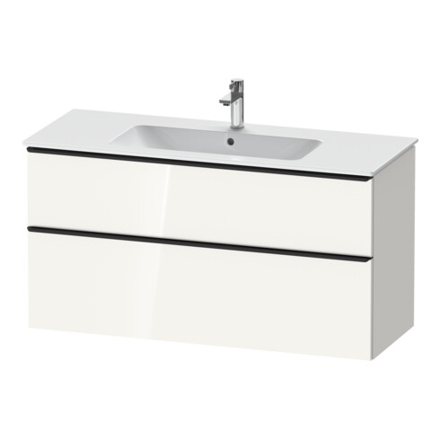 Duravit Meuble sous lavabo D-Neo 121x46,2 cm, noir/blanc brillant, 1 tiroir, 1 coulissant