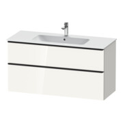 Duravit Meuble sous lavabo D-Neo 121x46,2 cm, noir/blanc brillant, 1 tiroir, 1 coulissant-1