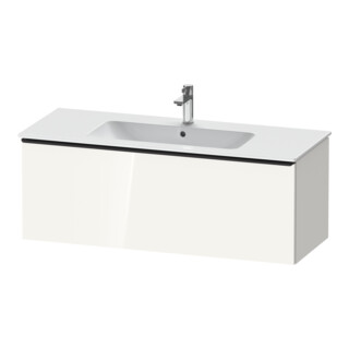 Duravit Meuble sous lavabo D-Neo 121x46,2 cm, noir/blanc brillant, 1 tiroir, suspendu