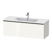 Duravit Meuble sous lavabo D-Neo 121x46,2 cm, noir/blanc brillant, 1 tiroir, suspendu