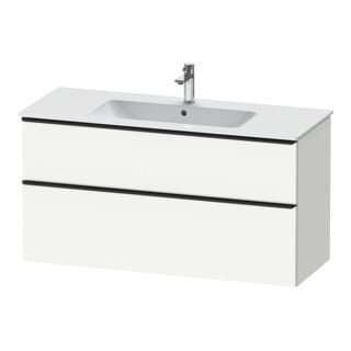 Duravit Meuble sous lavabo D-Neo 121x46,2 cm, noir/blanc mat, 1 tiroir, 1 coulissant