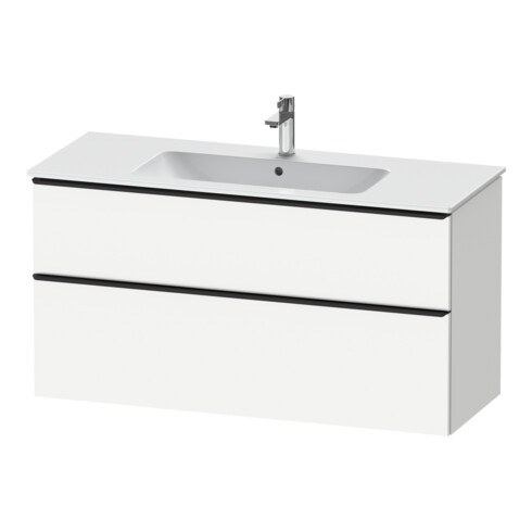 Duravit Meuble sous lavabo D-Neo 121x46,2 cm, noir/blanc mat, 1 tiroir, 1 coulissant