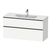 Duravit Meuble sous lavabo D-Neo 121x46,2 cm, noir/blanc mat, 1 tiroir, 1 coulissant