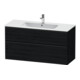 Duravit Meuble sous lavabo D-Neo 121x46,2 cm, noir/blanc œuf, 1 tiroir, 1 coulissant-1