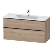 Duravit Meuble sous lavabo D-Neo 121x46,2 cm, noir/émeri, 1 tiroir, 1 coulissant