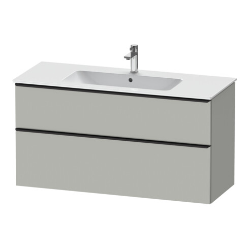 Duravit Meuble sous-lavabo D-Neo 121x46,2 cm, noir/gris mat, 1 tiroir, 1 coulissant