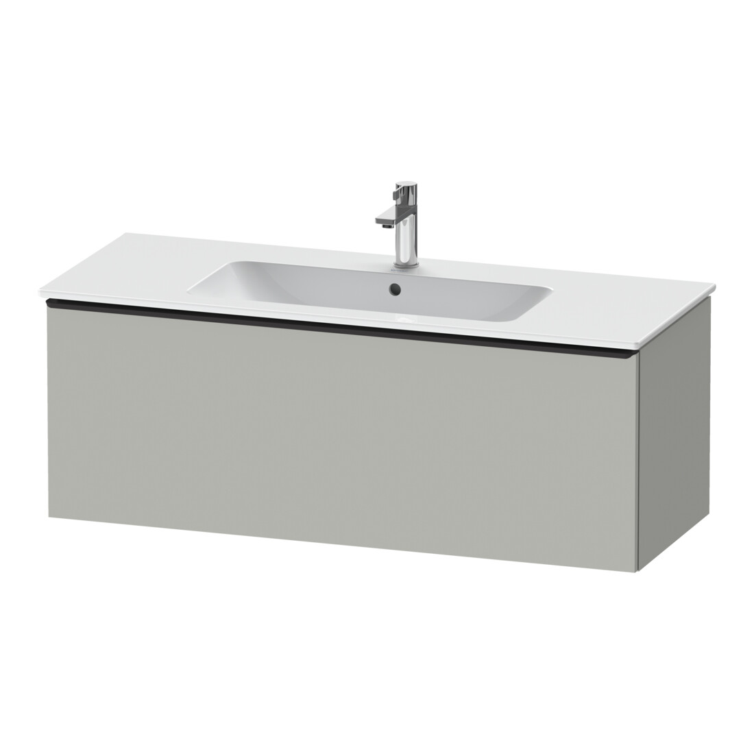 Duravit Meuble sous lavabo D-Neo 121x46,2 cm, noir/gris mat, 1 tiroir, suspendu