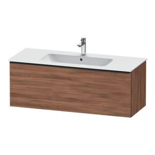 Duravit Meuble sous-lavabo D-Neo 121x46,2 cm, noir/noisette naturel, 1 tiroir, suspendu
