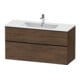 Duravit Meuble sous lavabo D-Neo 121x46,2 cm, noir/noix, 1 porte, 1 tiroir-1