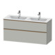 Duravit Meuble sous lavabo D-Neo 128x46,2 cm, 1 porte, 1 tiroir, blanc/gris mat-1