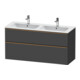 Duravit Meuble sous lavabo D-Neo 128x46,2 cm, 1 porte, 1 tiroir, blanc/gris mat-1