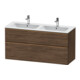 Duravit Meuble sous lavabo D-Neo 128x46,2 cm, 1 porte, 1 tiroir, chêne foncé-1