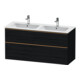 Duravit Meuble sous lavabo D-Neo 128x46,2 cm, 1 porte, 1 tiroir, chêne noir-1
