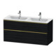 Duravit Meuble sous-lavabo D-Neo 128x46,2 cm, 1 porte, 1 tiroir, chêne noir pol.-1