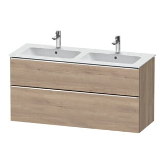 Duravit Meuble sous lavabo D-Neo 128x46,2 cm, 1 porte, 1 tiroir, chrome/chêne marbré