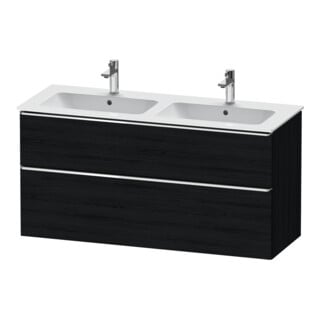 Duravit Meuble sous-lavabo D-Neo 128x46,2 cm, 1 porte, 1 tiroir, chrome/chêne noir