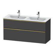 Duravit Meuble sous-lavabo D-Neo 128x46,2 cm, 1 porte, 1 tiroir, gris brillant/mat