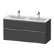 Duravit Meuble sous lavabo D-Neo 128x46,2 cm, 1 porte, 1 tiroir, gris mat-1