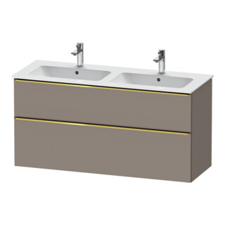 Duravit Meuble sous-lavabo D-Neo 128x46,2 cm, 1 porte, 1 tiroir, gris poli/Basalte mat