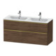 Duravit Meuble sous lavabo D-Neo 128x46,2 cm, 1 porte, 1 tiroir, gris poli/noyer foncé-1