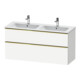 Duravit Meuble sous-lavabo D-Neo 128x46,2 cm, 1 porte, 1 tiroir, laqué or/poli/blanc-1