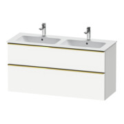 Duravit Meuble sous-lavabo D-Neo 128x46,2 cm, 1 porte, 1 tiroir, laqué or/poli/blanc