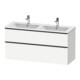 Duravit Meuble sous lavabo D-Neo 128x46,2 cm, 1 porte, 1 tiroir, noir/blanc mat-1