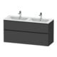 Duravit Meuble sous lavabo D-Neo 128x46,2 cm, 1 porte, 1 tiroir, noir/Grap ma-1