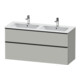 Duravit Meuble sous-lavabo D-Neo 128x46,2 cm, 1 porte, 1 tiroir, noir/gris mat-1