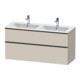 Duravit Meuble sous-lavabo D-Neo 128x46,2 cm, 1 porte, 1 tiroir, noir/gris taupe-1