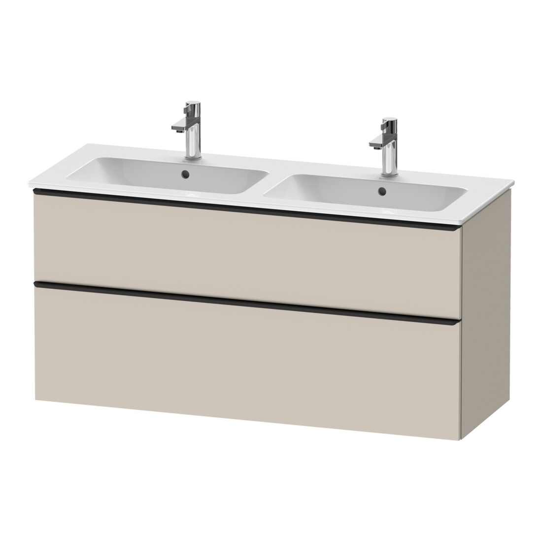 Duravit Meuble sous-lavabo D-Neo 128x46,2 cm, 1 porte, 1 tiroir, noir/gris taupe