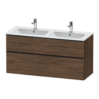 Duravit Meuble sous-lavabo D-Neo 128x46,2 cm, 1 porte, 1 tiroir, noir/noisette foncé