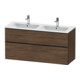 Duravit Meuble sous-lavabo D-Neo 128x46,2 cm, 1 porte, 1 tiroir, noir/noisette foncé-1