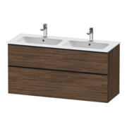 Duravit Meuble sous-lavabo D-Neo 128x46,2 cm, 1 porte, 1 tiroir, noir/noisette foncé-1